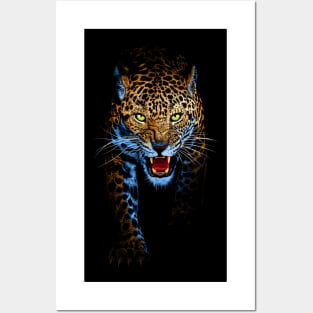 Leopard stalking Posters and Art